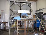 Tuna tower structure in fabrication