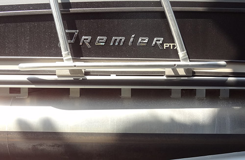 Pontoon arch nerf bar option installed on mounting area