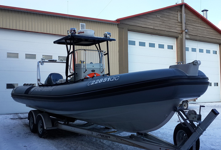 Commercial duty inflatable boat with Atlantic Towers® structure