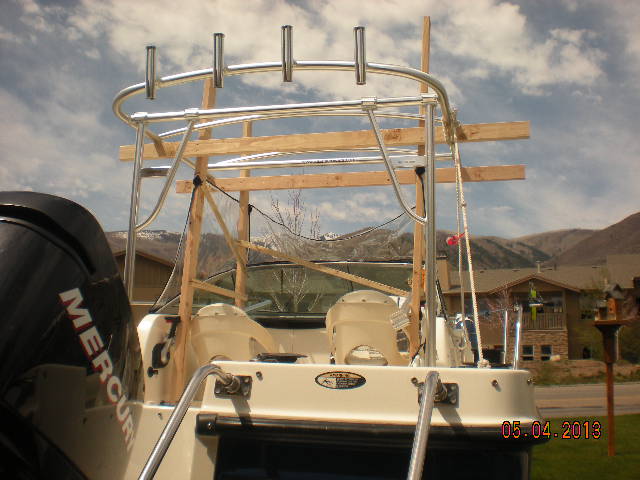 Fold-down walkaround T-top custom marine fabrication
