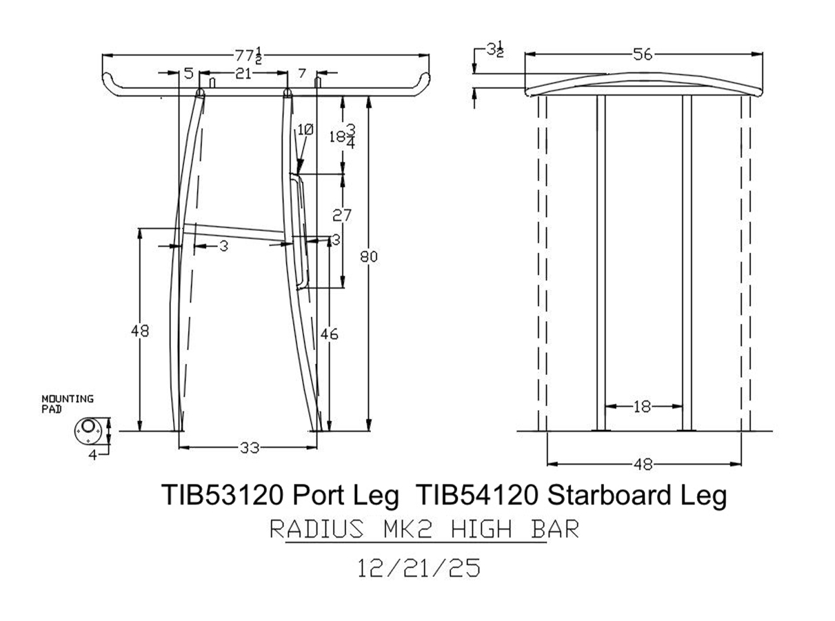 Radius® Fiberglass MK2 high bar blueprint