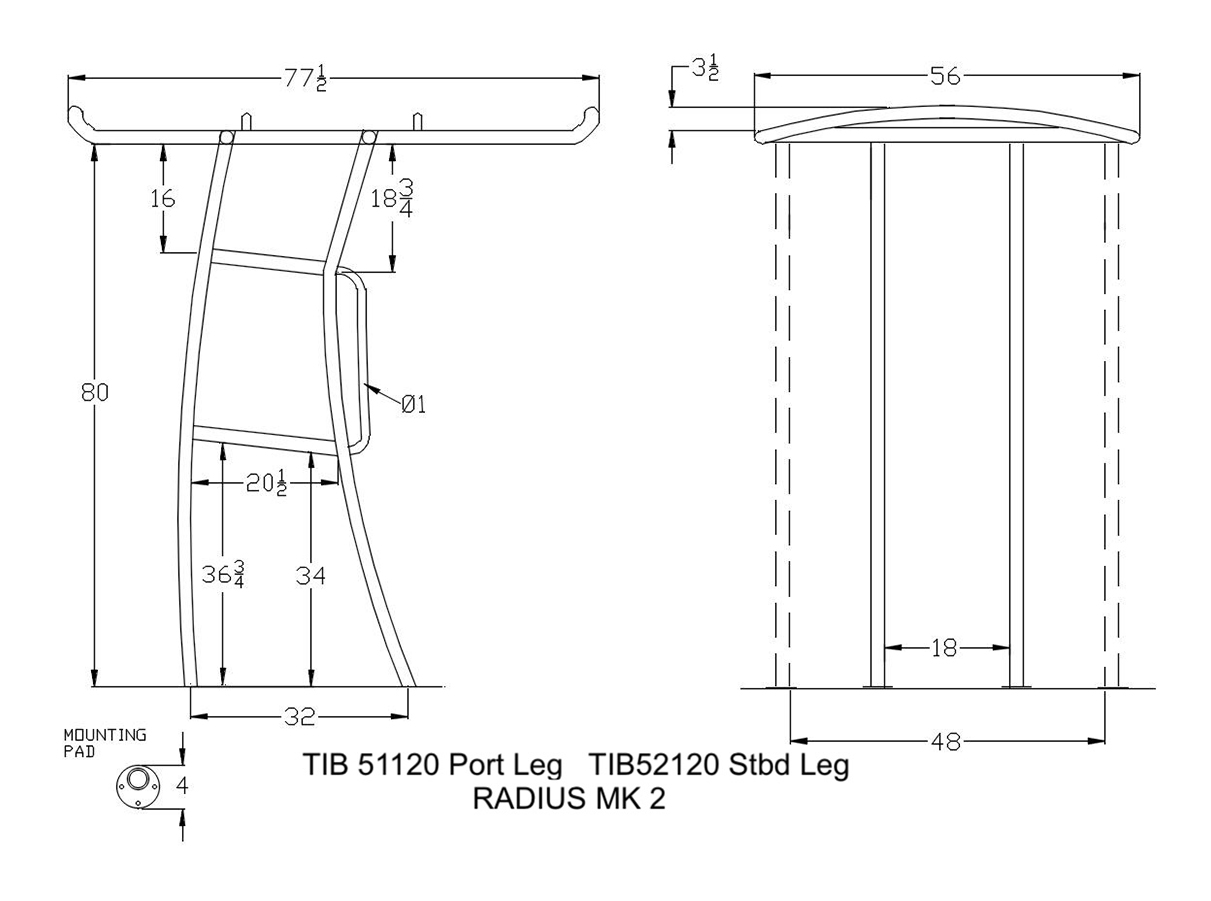Radius® Fiberglass MK2 technical blueprint