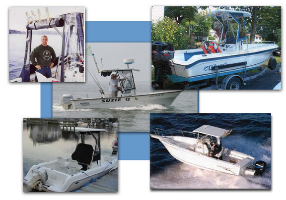 Commercial Duty Fiberglass T-Top installed on a workboat