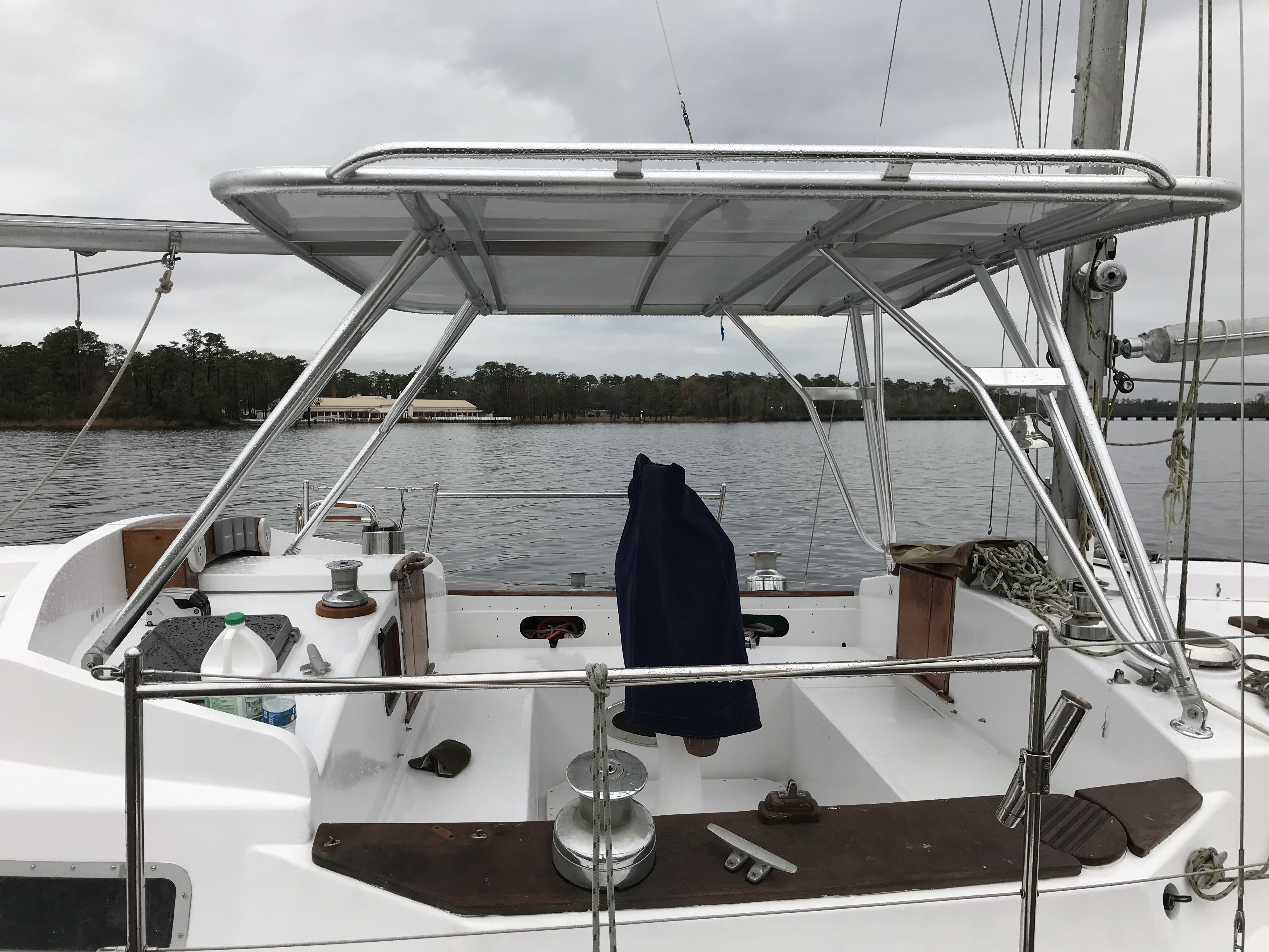 CC 43 Landfall Hard Dodger installation in profile