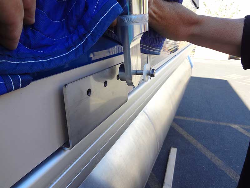 Pontoon Arch mounted configuration showing practical installed clearance