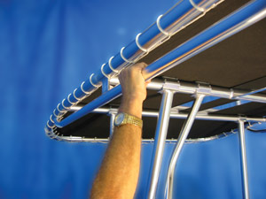 Welded overhead handrail detail