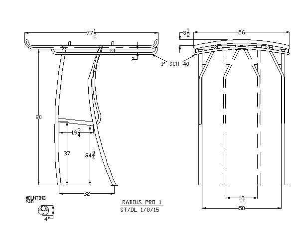 Radius® Pro T-Top fitment drawing