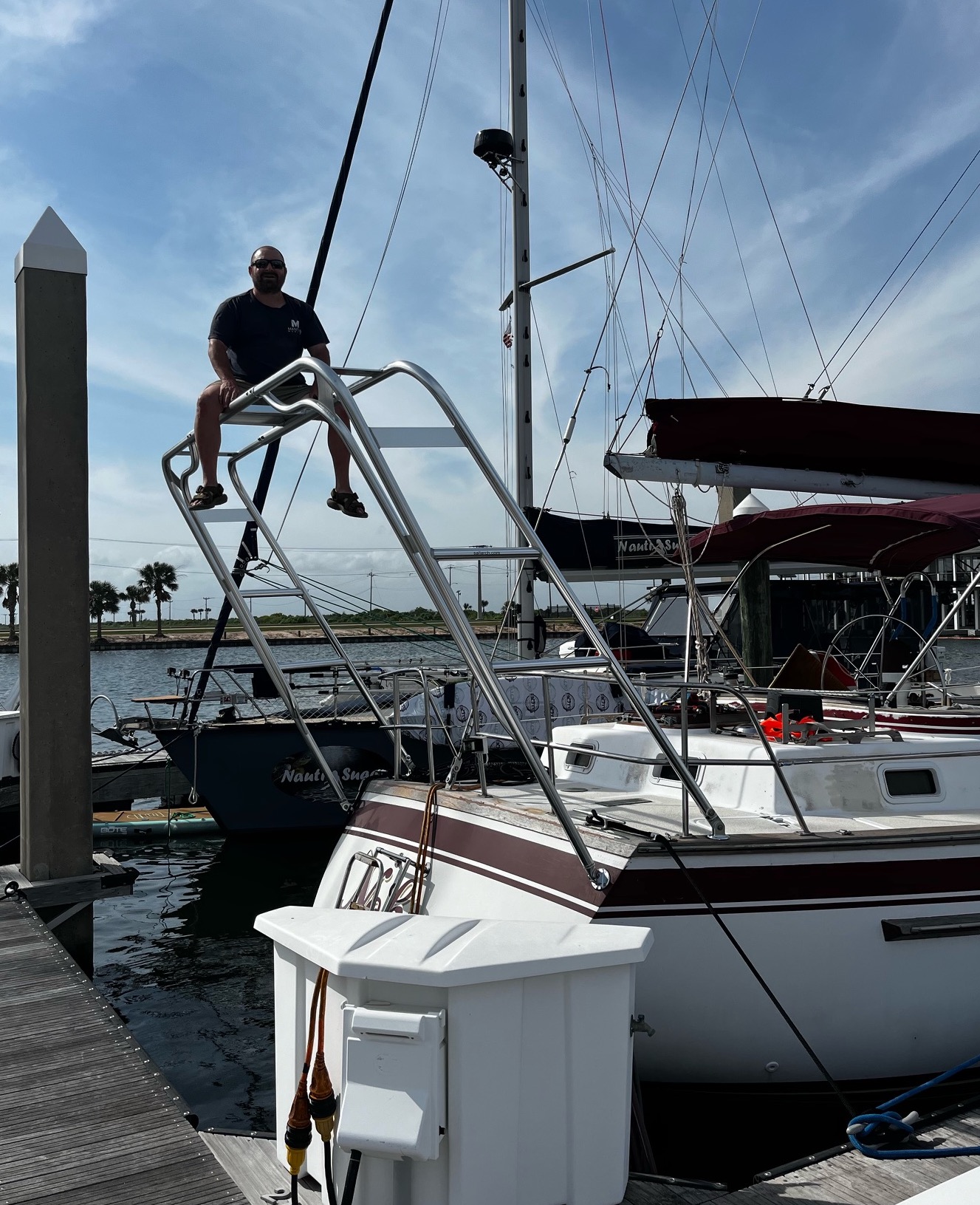 Sail Arch installation on an Endeavour 40 sailboat