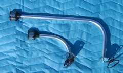 Anchor and running light mounted on an anodized aluminum mast
