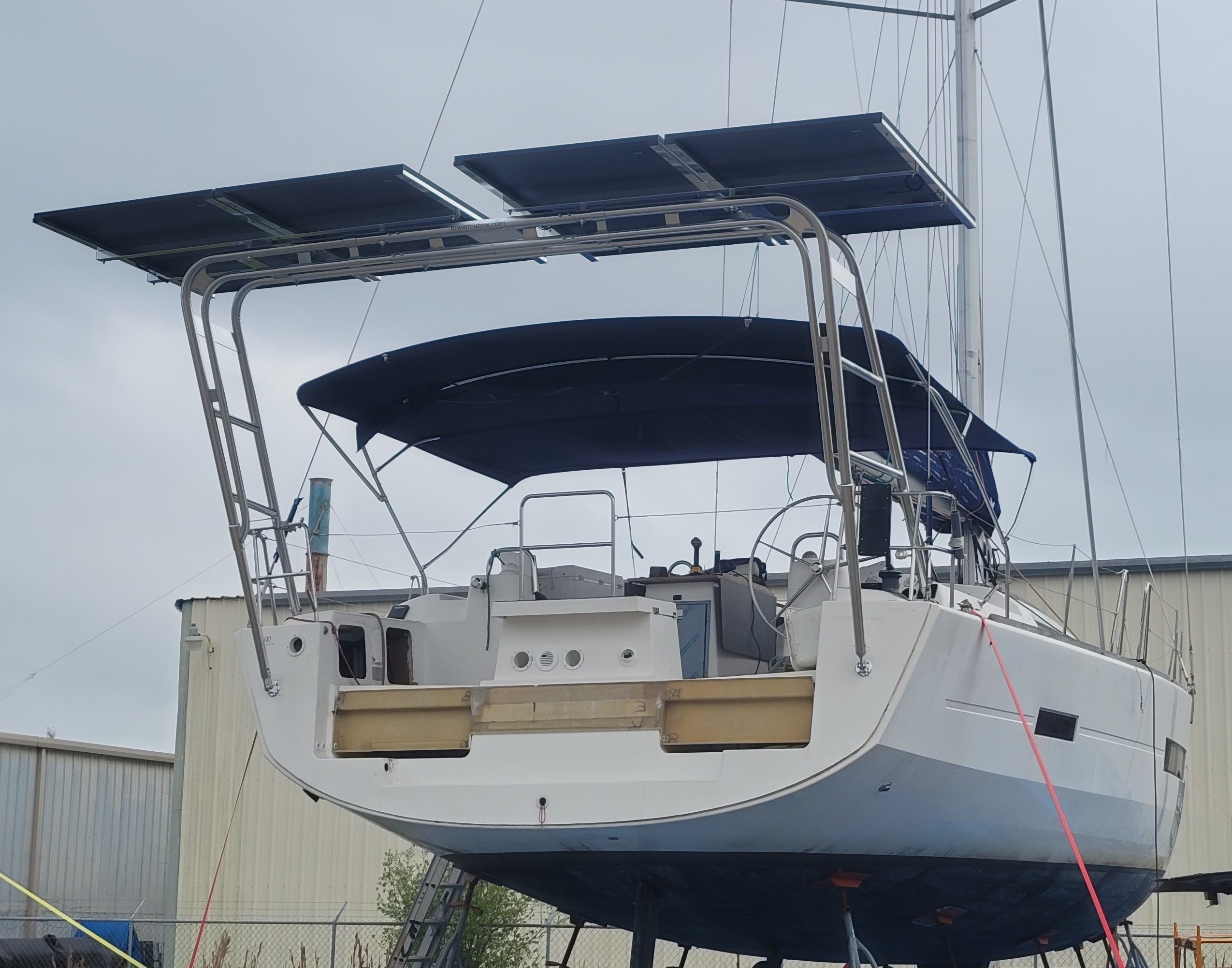 Dufour 500 Grand Large Super Sail Arch with solar panels