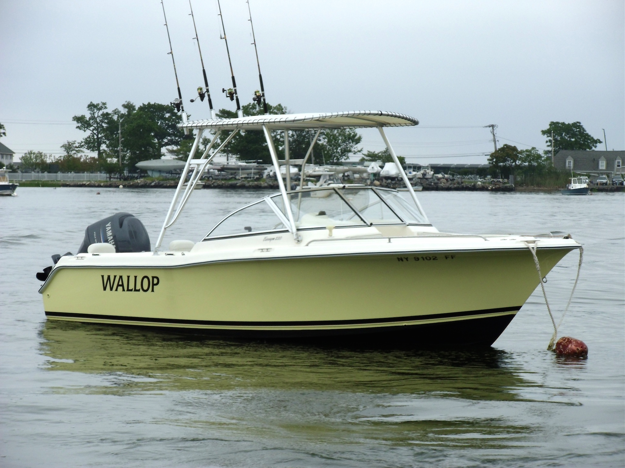 SunTop canopy on a small powerboat
