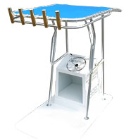 Epoxy Welded Trampoline T-top installed on a center console