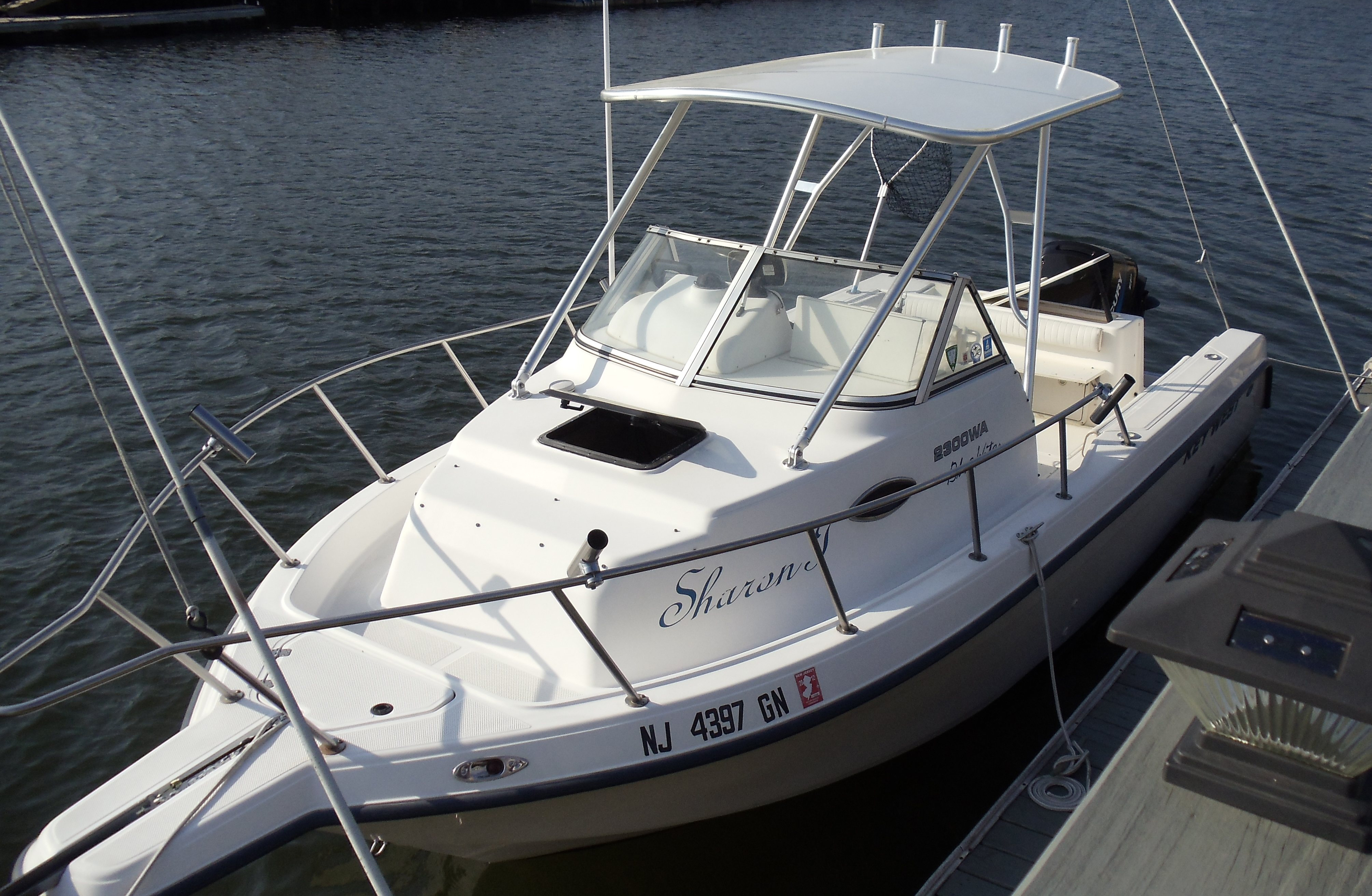 WalkAround "Tee" fiberglass hardtop installed view from port side